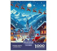 Puzzle Santa Claus Village 1000 Piece Puzzle Puzzles for Adults 100% Recycled Cardboard Winter Scene Gifts for Men Home Decoration 38x26cm/1000pcs
