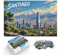 Puzzle Santiago, Chile Cityscape 1000pcs (52x38cm) for Adults | For longer puzzle sessions, this 1000-piece jigsaw puzzle for adults offers 1000 pieces for a longer challenge.