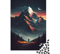 Puzzle „Schneebedeckte Berge bei Nacht“ 1000 Teile für Erwachsene und Jugendliche ab 12 Jahren, Weihnachtsgeschenke, 1000 Teile (38 x 26 cm)