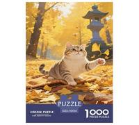 Puzzle Scottish Fold Cat 1000 Piece Challenge Toy for Adults,Serene Forest Impossible Jigsaw Puzzles 1000 Piece Educational Games Home Decoration 70x50cm/1000pcs