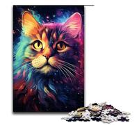Puzzle Sfor Adults 1000 Piece Colorful Bizarre Psychedelic Cat Wooden Puzzles 1000 PCS(75x50cm)