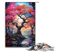 Puzzle Sfor Adults 1000 Piece Colorful Cherry Blossom Tree Wooden Puzzles 1000 PCS(75x50cm)