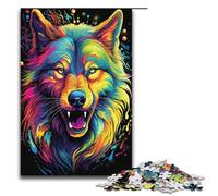 Puzzle Sfor Adults 1000 Piece Colorful Doodle Wolf Paper Puzzles 1000 PCS(38x26cm)