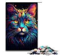 Puzzle Sfor Adults 1000 Piece Colorful Drawing Animal Cat Wooden Puzzles 1000 PCS(75x50cm)