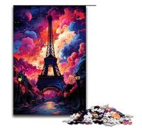 Puzzle Sfor Adults 1000 Piece Colorful Eiffel Tower Wooden Puzzles 1000 PCS(75x50cm)