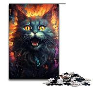 Puzzle Sfor Adults 1000 Piece Colorful Psychedelic Mystery Cat Wooden Puzzles 1000 PCS(75x50cm)