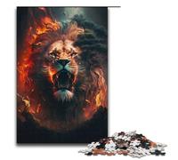 Puzzle Sfor Adults 1000 Piece Lion with Forest Burning Wooden Puzzles 1000 PCS(38x26cm)