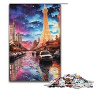 Puzzle Sfor Adults 1000 Piece Psychedelic Las Vegas Strip at Night Paper Puzzles 1000 PCS(38x26cm)