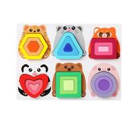 Puzzle Shapes, 36 Months and Up Geometric Color Block to Match, Wooden Puzzle Sorter Toy for Playroom, Kindergarten, Daycare and Home