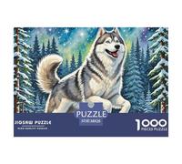 Puzzle Siberian Husky 1000 Piece Jigsaw Challenge Toy Animal Theme Home Decoration Gifts for Men for Kids And Adults 38x26cm/1000pcs