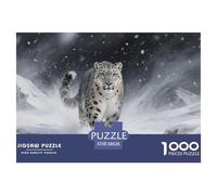 Puzzle Snow Leopard 1000 Piece Challenge Toy for Adults,Blizzard Mountain Impossible Jigsaw Puzzles 1000 Pieces Educational Games for Adults Or Families 38x26cm/1000pcs