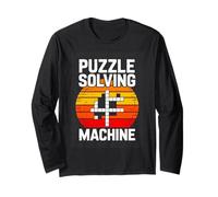 Puzzle Solving Machine Crossword Retro Sun Long Sleeve T-Shirt