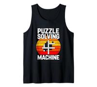 Puzzle Solving Machine Crossword Retro Sun Tank Top