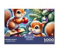 Puzzle Squirrel 1000 Piece for Adults Jigsaw Educational Games Christmas Theme Gifts for Men Decoration 38x26cm