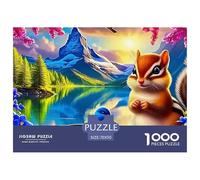 Puzzle Squirrel 1000 Piece Jigsaw Challenge Toy Forest Animal Theme Home Decoration Gifts for Men for Both Adults And Children 70x50cm/1000pcs