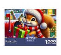 Puzzle Squirrel 1000 Pieces Puzzles Puzzles for Adults 100% Recycled Cardboard Christmas Theme for Adults Gifts Decoration Puzzle 38x26cm/1000pcs