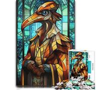 Puzzle Stained Glass Plague Doctor 1000pcs (38x26cm) for Adults | Enjoy a screen-free activity for adults on rainy days for steady concentration.