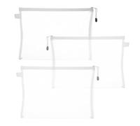 Puzzle Storage Bags - 3 Piece Set Nylon Mixed Sizes 33 x 25 cm | Clear Toy Organizer with Zipper, Building Blocks, Card Games, Pocket