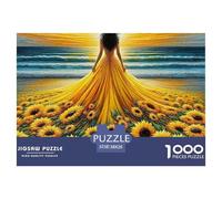 Puzzle Sunflower 1000 Pieces for Adults Jigsaw Puzzle Games The Girl's Back Decoration Puzzle Gifts for Men for Both Adults And Children 38x26cm/1000pcs