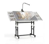 Puzzle Table 1500 Piece with Drawers Puzzle Board for Adults 35"x26" Adjustable Height Puzzle Table Tilting with Wheels Gift for mom
