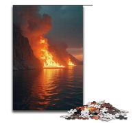 Puzzle The Burning of Red Cliff 1000 Piece Jigsaw Wooden for Adults & Kids Age 12 Up Family Fun Puzzle 1000 PCS(38x26cm)