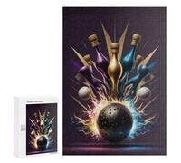 Puzzle Time - Abstract Bottle Explosion Artwork, 300 PCS, Displayable Picture Puzzle, New Year Party Activity, for Screen-Free Relaxation at Home
