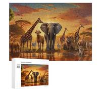 Puzzle Time - African Safari Sunset, 300 PCS, Challenging Puzzle for Adults, New Year Decoration, for Screen-Free Relaxation at Home