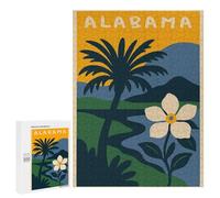 Puzzle Time - Alabama State Illustration with Palm Tree, 500 PCS, Jigsaw Puzzle for Adults, Birthday Gift - for Detail-Focused Puzzlers
