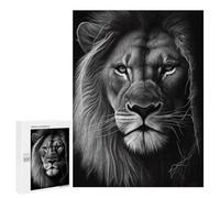 Puzzle Time - Angry Lion Face Animal, 500 PCS, Adult Wooden Jigsaw, Housewarming Gift - to Assemble, Frame And Display