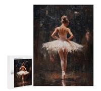 Puzzle Time - Ballet Dancer in Spotlight Red Curtain Call Ballet’s Final Bow, 500 PCS, Challenging Puzzle for Adults, Seasonal Gift, with A Decorative Finished Picture