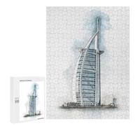 Puzzle Time - Burj Al Arab, 500 PCS, Wooden Art Puzzle, Winter Activity Gift; for Shared Table Time