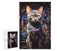 Puzzle Time - Burmese Cat Abstract, 1000 PCS, Jigsaw Puzzle for Adults, Housewarming Gift; for Couples, Friends And Family