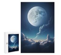 Puzzle Time - Celestial Moon In The Sky, 1000 PCS, Decorative Wooden Puzzle, Winter Activity Gift - for A Rewarding Weekend Challenge