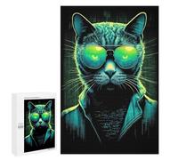 Puzzle Time - Cool Cat in Cyberspace 01, 1000 PCS, Jigsaw Puzzle for Adults, New Year Gift, for Mindful Indoor Entertainment