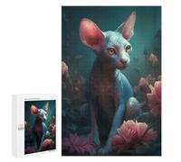 Puzzle Time - Cornish Rex Cat Mythical, 1000 PCS, Wooden Art Puzzle, Winter Activity Gift; for Shared Table Time