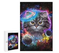 Puzzle Time - Cosmic Cat Adventure-2, 1000 PCS, Displayable Picture Puzzle, Year-End Present, for Mindful Indoor Entertainment