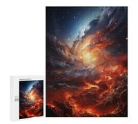 Puzzle Time - Cosmic Firestorm Nebula, 500 PCS, Wooden Brain Teaser for Adults, Birthday Gift, for Mindful Indoor Entertainment