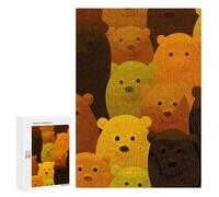 Puzzle Time - Cute Bears, 300 PCS, Decorative Wooden Puzzle, Housewarming Gift; for Couples, Friends And Family