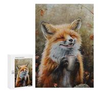 Puzzle Time - Cute Fox Coffee Tea Drink, 300 PCS, Decorative Wooden Puzzle, Home Décor Activity, for Relaxing Solo Or Group Play