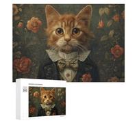 Puzzle Time - Cute Kitten Gentleman, 300 PCS, Jigsaw Puzzle for Adults, for Quiet Evenings And Focused Play