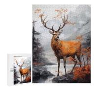 Puzzle Time - Deer Animal Art, 500 PCS, Decorative Wooden Puzzle, Home Décor Activity, for Relaxing Solo Or Group Play