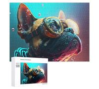 Puzzle Time - Dive Into Adventure Cool Dog Goggles, 500 PCS, Displayable Picture Puzzle, Seasonal Home Décor, with A Decorative Finished Picture