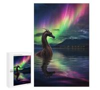 Puzzle Time - Dragon In Aurora Borealis, 1000 PCS, Challenging Puzzle for Adults, Seasonal Gift, with A Decorative Finished Picture