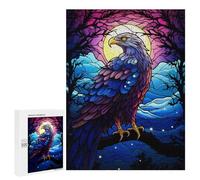Puzzle Time - Eagle Colorful Staind Gl, 500 PCS, Decorative Wooden Puzzle, Winter Activity Gift - for A Rewarding Weekend Challenge