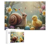 Puzzle Time - Easter Egg Garden Scene, 300 PCS, Decorative Wooden Puzzle, Housewarming Gift; for Couples, Friends And Family