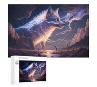 Puzzle Time - Electric Wolf in Stormy Landscape, 1000 PCS, Adult Picture Puzzle, Gift for Winter Evenings - for A Rewarding Weekend Challenge