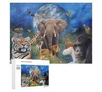 Puzzle Time - Endangered Species Wildlife Conservation, 500 PCS, Decorative Jigsaw for Grown-Ups, Year-End Present; for Shared Table Time