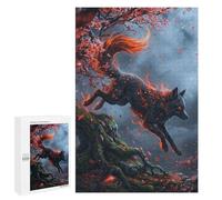 Puzzle Time - Fiery Fox Leaping Through Cherry Blossoms, 1000 PCS, Decorative Jigsaw for Grown-Ups, Gift for Puzzle Lovers - for Quiet Evenings And Focused Play