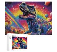 Puzzle Time - Galactic Dinosaur A Cosmic Adventure, 300 PCS, Decorative Jigsaw for Grown-Ups, New Year Gift - for Detail-Focused Puzzlers
