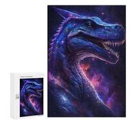 Puzzle Time - Galactic Dinosaur Art Print-1, 300 PCS, Decorative Jigsaw for Grown-Ups, Weekend Puzzle Project, for Mindful Indoor Entertainment
